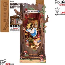 Rolife TGB12 Fall Into Wonder Kitap Köşesi Book Nook Dıy Minyatür Maket Model Seti Mini Dollhouse 3D Model Kit Detaylı Dekoratif Hobi Seti 3D Puzzle Tiny House