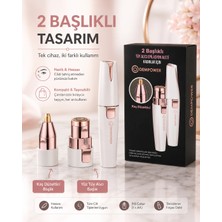 Eco Lounge Şarjlı Kadın Tüy Alma Cihazı Kaş Düzeltici Başlıklı Hassas Epilasyon Makinesi