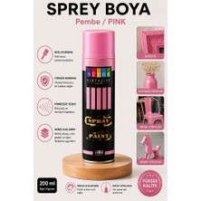 ArtMaster Pembe Sprey Boya 200 ml 1 Adet Südor Hızlı Kuruyan Renkli Profesyonel Canlı Renk Ahşap Plastik Demir Metal Porselen Cam
