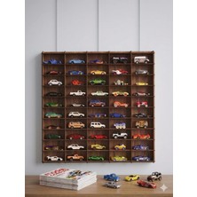 My Kids Room Oyuncak Araba Rafı 1/64 Ceviz Renk 50'li