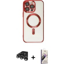 Marsilyan™- iPhone 15 Pro Kılıf Nova Işık Özel Seri - Siyah Bilvis 3D Mat Cam Ekran Koruyucu + Raze Metal Kamera Lens - Gs