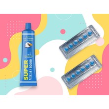 World 1 Kutu Super 150000 Ozel Krem+Orjinal Mavi 130MG 6'lı x 2 Dizi Vücut Geliştirme Takviye ve Enerji Takviyesi Tablet