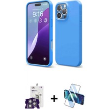 Marsilyan™- iPhone 16 Pro Max Kılıf Kozmos Yansıma Özel Seri - Siyah 3D Antistatik Seramik Nano Ekran Koruyucu + Bilvis Titan Kamera Lens - Gs
