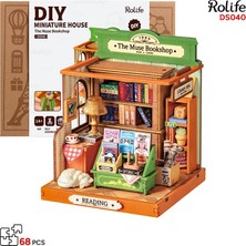 Rolife DS040 Kitabevi (The Muse Bookshop) Dıy Minyatür Maket Model Seti Mini Dollhouse 3D Model Kit Detaylı Dekoratif Hobi Seti 3D Puzzle Tiny House
