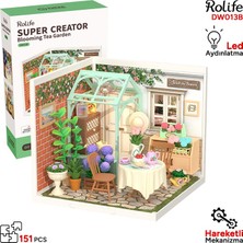 Rolife DW013B Çiçek Açan Çay Bahçesi Blooming Tea Garden Dıy Minyatür Maket Model Set Mini Dollhouse 3D Model Kit Detaylı Dekoratif Hobi Seti 3D Puzzle Tiny House