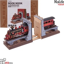 Rolife TGE01 Century Train Kitap Köşesi Book Nook Dıy Minyatür Maket Model Seti Mini Dollhouse 3D Model Kit Detaylı Dekoratif Hobi Seti 3D Puzzle Tiny House