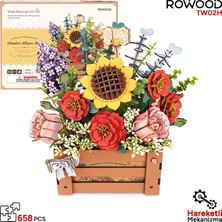 Rolife Rowood TW02H Çiçek Kutusu (Wooden Bloom Box) Dıy Minyatür Maket Model Seti Ahşap 3D Wooden Puzzle 3D Model Kit Detaylı Dekoratif Hobi Seti Ahşap Maket