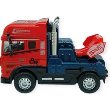 Aycer Metal Tır 1:24 - Sesli Işıklı Tır 13 cm - Kırmızı (Lisinya)
