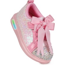 Kiko Kids Janes Işıklı Cırtlı Fiyonk Kız Bebek Spor Ayakkabı