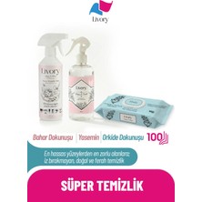 Livory Clean & Shine Serisi Yüzey Temizlik Misti Bahar Dokunuşu 500 ml | Clean & Fresh Serisi Yasemin Oda Kokusu 500 ml | Clean & Cool Serisi Yüzey Temizleme Havlusu Orkide Dokunuşu 1X100(100 Yaprak)