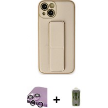 Marsilyan™- iPhone 14 Plus Kılıf Akış Doku - Siyah Joko Magic 5d Hayalet Cam + Raze Metal Kamera Lens - Mr