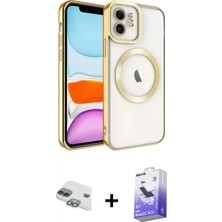 Marsilyan™- iPhone 11 Kılıf Nova Işık Özel Seri - Siyah Bilvis 5in1 5d Magic Hayalet Cam Ekran Koruyucu + Pers Alüminyum Kamera Lens - Yl