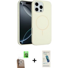 Marsilyan™- iPhone 16 Pro Kılıf Yankı Form Serisi - Şeffaf Pasifik Cam Ekran Koruyucu + Raze Metal Kamera Lens - Cltm