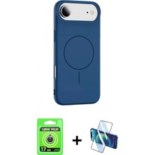 Marsilyan™- iPhone 17 Air Kılıf Yankı Form Serisi - Siyah 3D Antistatik Seramik Nano Ekran Koruyucu + Raze Metal Kamera Lens - Gs