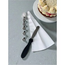 Kitchen Dream Krema Sıkma Torbası Seti 8 Parça Krema Kek Süsleme Torbası Paslanmaz Çelik Uçlu + Spatula Hediyeli