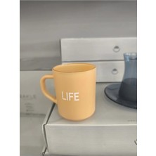 Rakle Lıfe Yazılı Renkli Cam Kupa – Turuncu | 260 ml