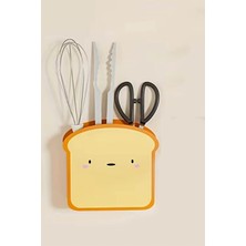 Kitchen Dream Sevimli Dilim Ekmek Figürlü Manyetik Mutfak Düzeni Mıknatıslı Buzdolabı Kaşıklık ve Askısı
