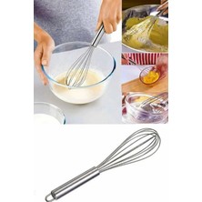 Kitchen Dream 2'li Paslanmaz Çelik Çırpıcı Pratik Yumurta Sos Karıştırıcı Çırpma Teli 25 cm