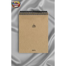 Glanart Üstten Spiralli 100 Yaprak Çizgisiz Orta Boy Sert Kapak Bloknot  Defter Kraft Kağıt 16X23 cm