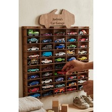 My Kids Room Kişiye Özel Isimlikli 50 Araç Kapasiteli Isimli Araba Rafı - Dekoratif Çocuk Odası Oyuncak Organizer (Hotwheels ve Matcbox Arabaları Için Uygundur)