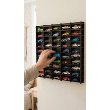 My Kids Room Oyuncak Araba Rafı 1/64  50'li Dekoratif Çocuk Odası Oyuncak Organizer (Hotwheels ve Matcbox Arabaları Için Uygundur)