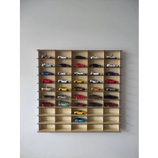 My Kids Room Araba Rafı 50'li Ahşap Renk (Hotwheels ve Matcbox Arabaları Için Uygundur)