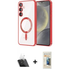 Marsilyan™- Galaxy S23 Plus Kılıf Nova Işık Özel Seri - Siyah 6d Mat Seramik Hayalet Nano Ekran Koruyucu + Kamera Lens Koruma Cam - Sf