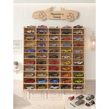 My Kids Room 50 Araç Kapasiteli Isimli Araba Rafı - Dekoratif Çocuk Odası Oyuncak Organizer(Hotwheels ve Matcbox Arabaları Için Uygundur)