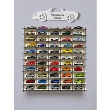 My Kids Room Kişiye Özel Isimlikli Araba Rafı 50'li Beyaz Renk (Hotwheels ve Matcbox Arabaları Için Uygundur)