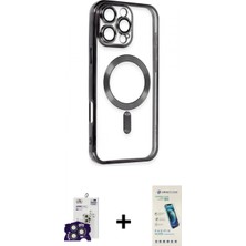 Marsilyan™- iPhone 16 Pro Max Kılıf Nova Işık Özel Seri - Şeffaf Pasifik Cam Ekran Koruyucu + Bilvis Titan Kamera Lens - Tmgı