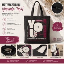 Tişört Kodu You Stronger Every Day Fermuarlı Canvas Tote Çanta