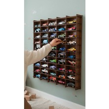 My Kids Room Oyuncak Araba Rafı 1/64  50'li Dekoratif Çocuk Odası Oyuncak Organizer (Hotwheels ve Matcbox Arabaları Için Uygundur)