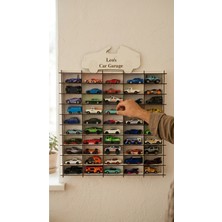 My Kids Room Kişiye Özel Isimlikli 50 Araç Kapasiteli Isimli Araba Rafı - Dekoratif Çocuk Odası Oyuncak Organizer (Hotwheels ve Matcbox Arabaları Için Uygundur)
