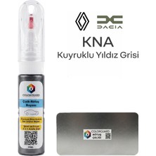COLORGUARD Renault Dacia KNA Kuyruklu Yıldız Grisi İğneli ve Fırçalı 2 si 1 Arada Özel Tasarım Şişe Rötuş Boyası ve Profesyonel Rötuş Çeliği Seti