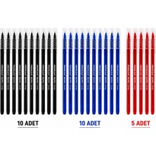 Pensan Büro 1.0 mm Tükenmez Kalem Seti – 10 Mavi 10 Siyah 5 Kırmızı