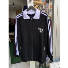 Rodak Spor Kartal Siyah Polo Yaka Oversize Ceket