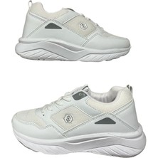 Queen Step Unisex Fileli Spor Ayakkabı Beyaz