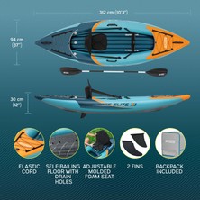 Bestway Hydro-Force 65180 Surge Elite X1 Tek Kişilik Kano Seti 3.12M x 94CM x 30CM