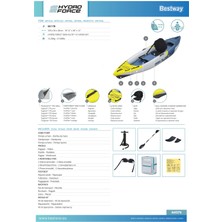 Bestway Hydro-Force 65178 Dash Elite X1 Tek Kişilik Kano Seti  3.35M x 92CM x 30CM