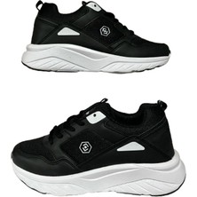 Queen Step Unisex Fileli Spor Ayakkabı Siyah-Beyaz