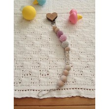 My Kids Room Doğal Ahşap Emzik Zinciri - Isimli Emzik Askısı Ahşap Emzik Zinciri Emzik Tutucu