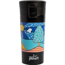 Die Grup 380 ml Paslanmaz Çelik Termos Mug, Sızdırmaz Kapaklı, Siyah