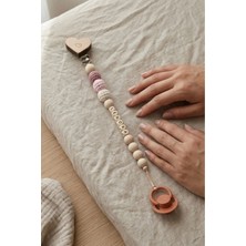 My Kids Room Isme Özel Doğal Ahşap Emzik Zinciri - Kişiye Özel Bebek Emzik Askısı ve Tutucu