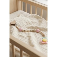 My Kids Room Isme Özel Doğal Ahşap Emzik Zinciri - Kişiye Özel Bebek Emzik Askısı ve Tutucu