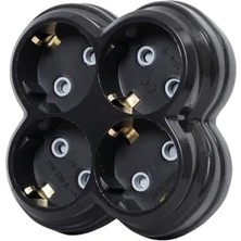 Die Grup 4'lü Dörtlü Topraklı Priz Çoklayıcı Fiş, 16A, 250 Volt, Max 3600 Watt