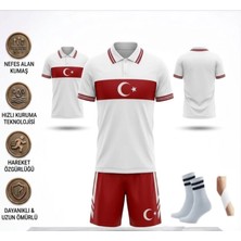 Sidas Türkiye Polo Yakalı Çocuk Futbol Forması Takımı Özel Tasarım  4'lü Set Forma+ Short+Çorap+Bileklik (KODY01)