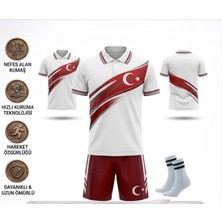 Sidas Türkiye Polo Yakalı Çocuk Futbol Forması Takımı Özel Tasarım  3'lü Set Forma+ Short+Çorap (KODY02)