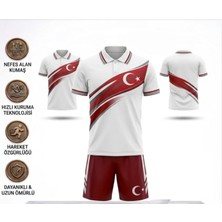 Sidas Türkiye Polo Yakalı Çocuk Futbol Forması Takımı Özel Tasarım  2'li Set Forma+ Short (KODY02)