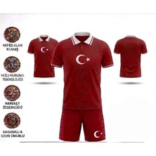 Sidas Türkiye Polo Yakalı Çocuk Futbol Forması Takımı Özel Tasarım  2'li Set Forma+ Short (KODY04)