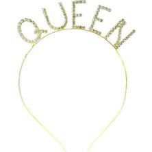 Party Express Taşlı Taç Queen - Altın